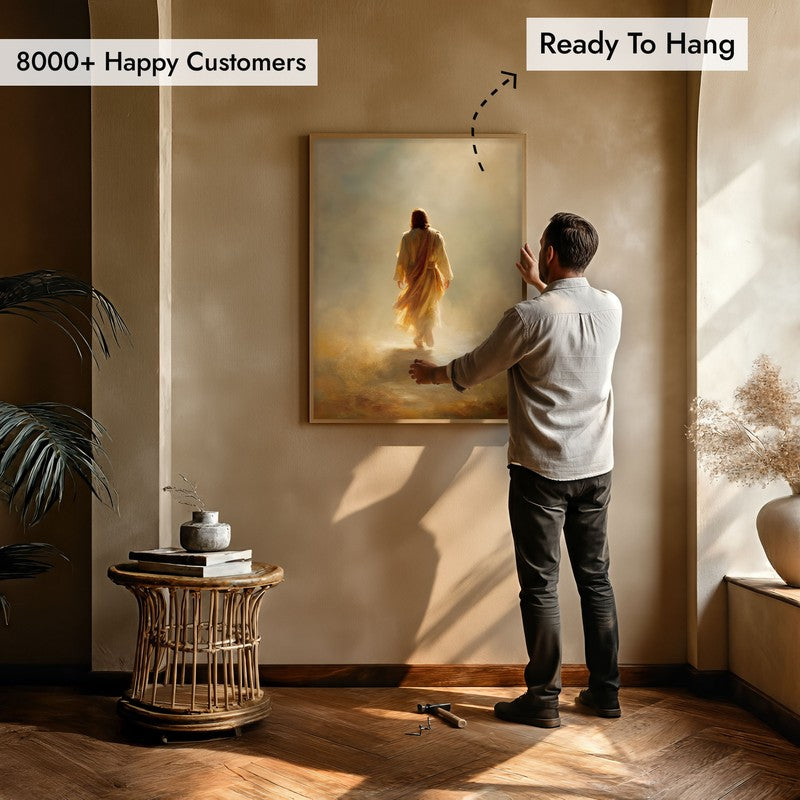 Divine Journey of Jesus Christ Archival Paper Wall Painting With Brown Frame media 5