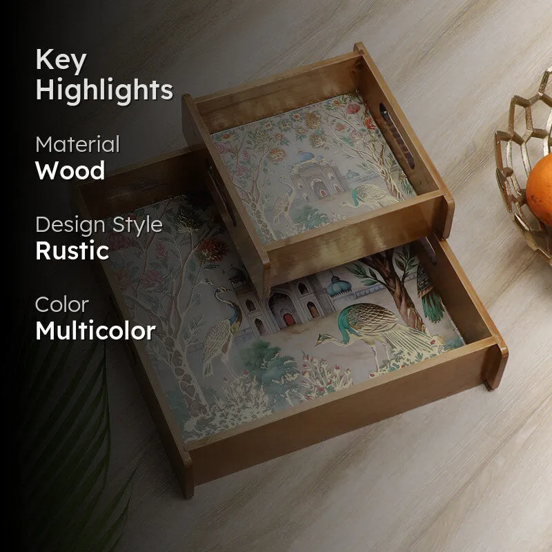 Royal Eden Wooden Serving Tray - Set of Two media 2