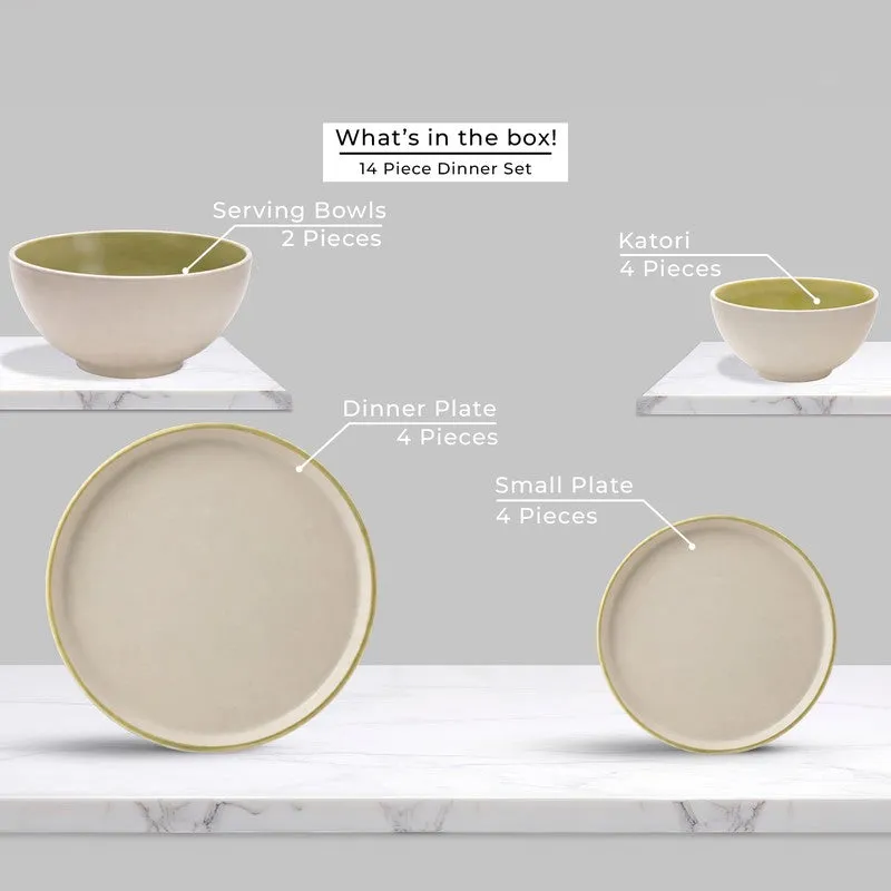 Aarunya Ceramic Aura Dinner Set - Fourteen Piece Set media 3