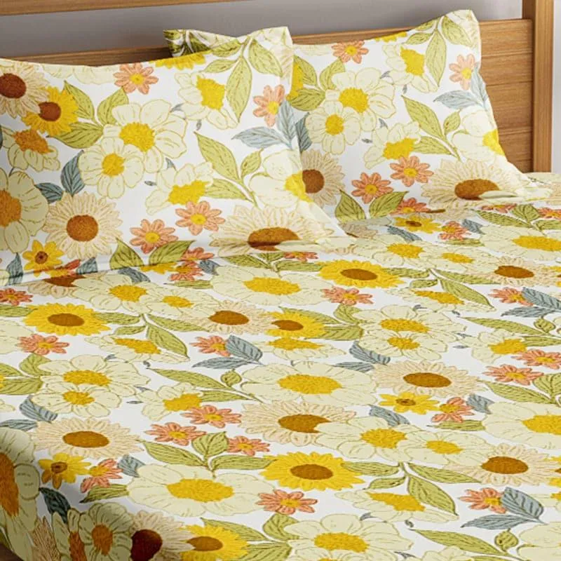 Sunshine Hue Microfiber Bedsheet Old - 130 GSM media 4