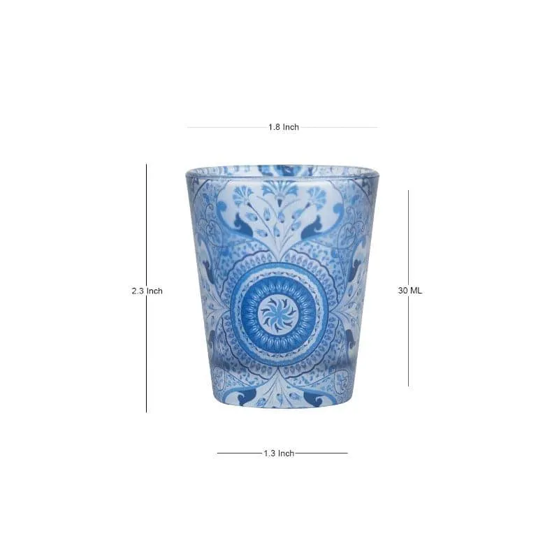 Turkish Tale Frosted Shot Glass (Blue) (30 ml) - Set Of Four media 3