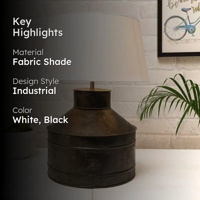Milk Man Fabric Table Lamp - White,Black media 2
