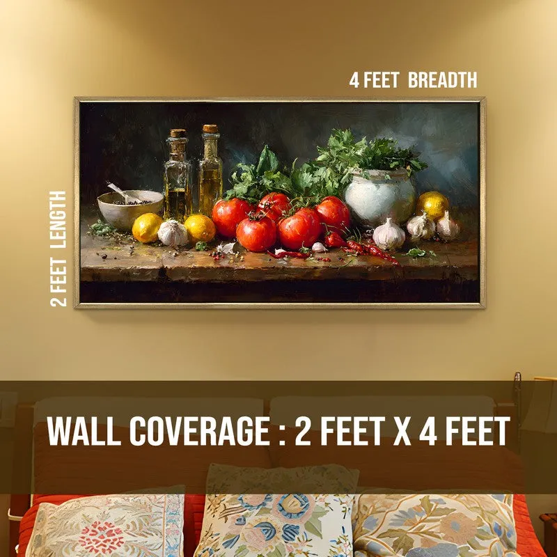Harvest Table Canvas Wall Painting With Frame media 8