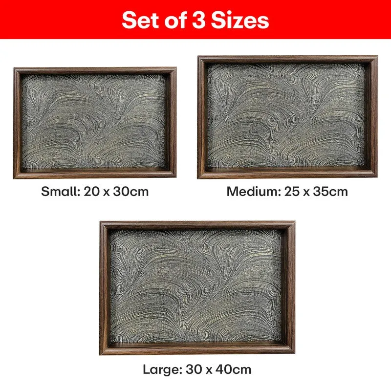 Rioware Decorative Rectangular Serving Tray - Set Of Three media 9