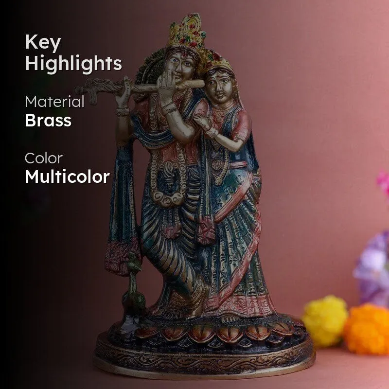 Elegant Radha Krishna Brass Idol media 2