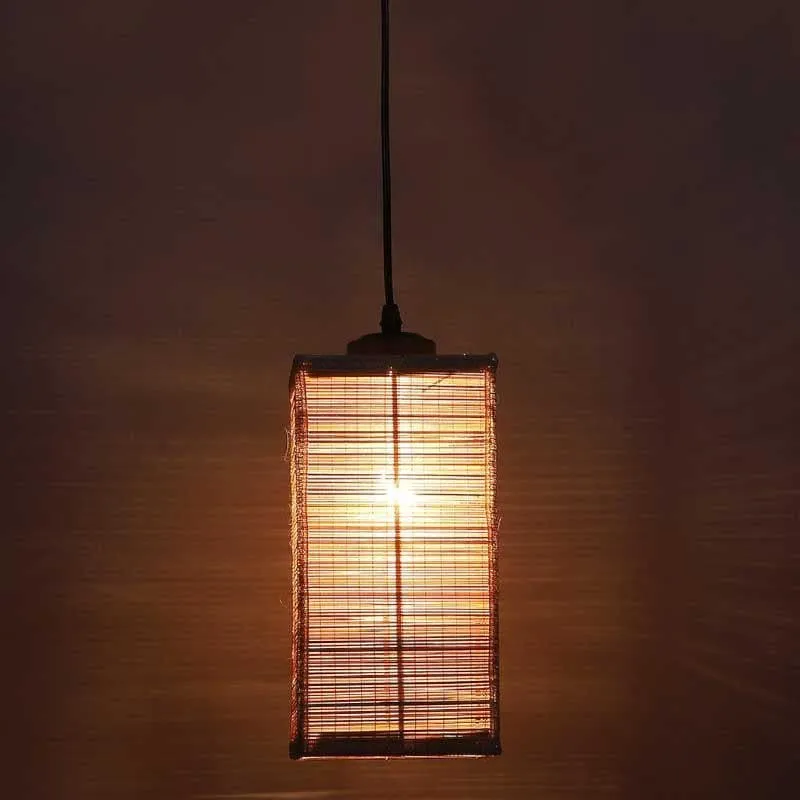 Megizza Bamboo Cane Ceiling Lamp - Beige media 1