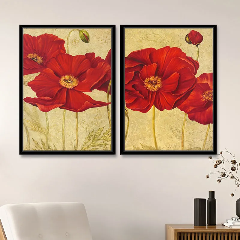 Vibrancy Of Poppies Wall Art - Set Of Two media 1