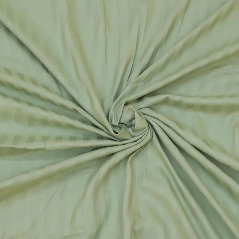 Le Coton Striped Solid Cotton Bedsheet (Olive Green) - 250 TC media 6
