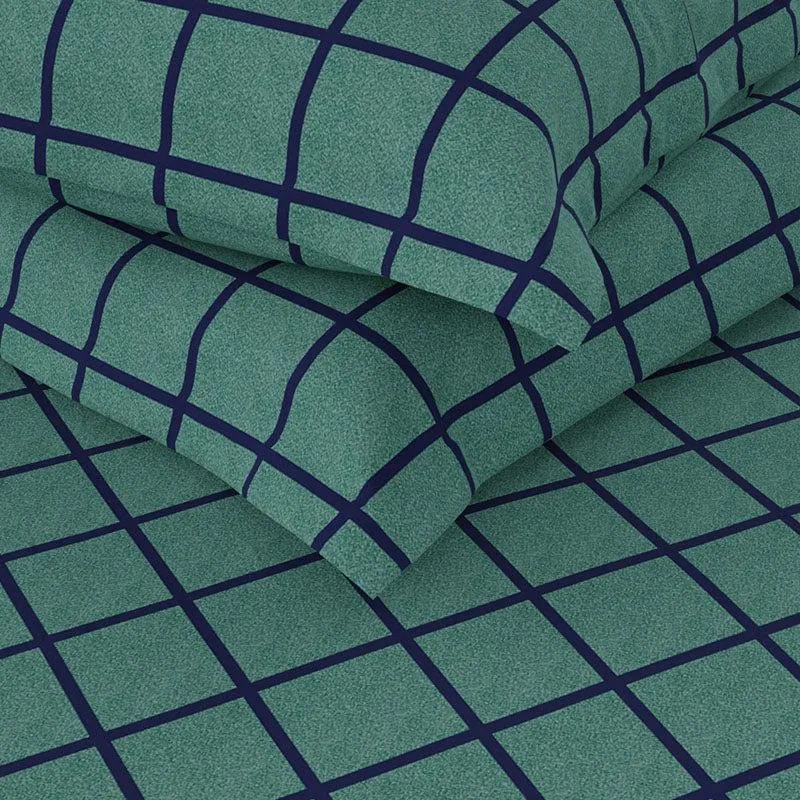 Nautica Mosaic Luxe Geometric Cotton Bedsheet (Green) - 160 TC media 5