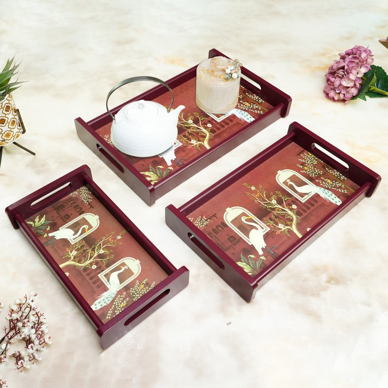 Ventra Wooden Serving Tray - Set Of Three