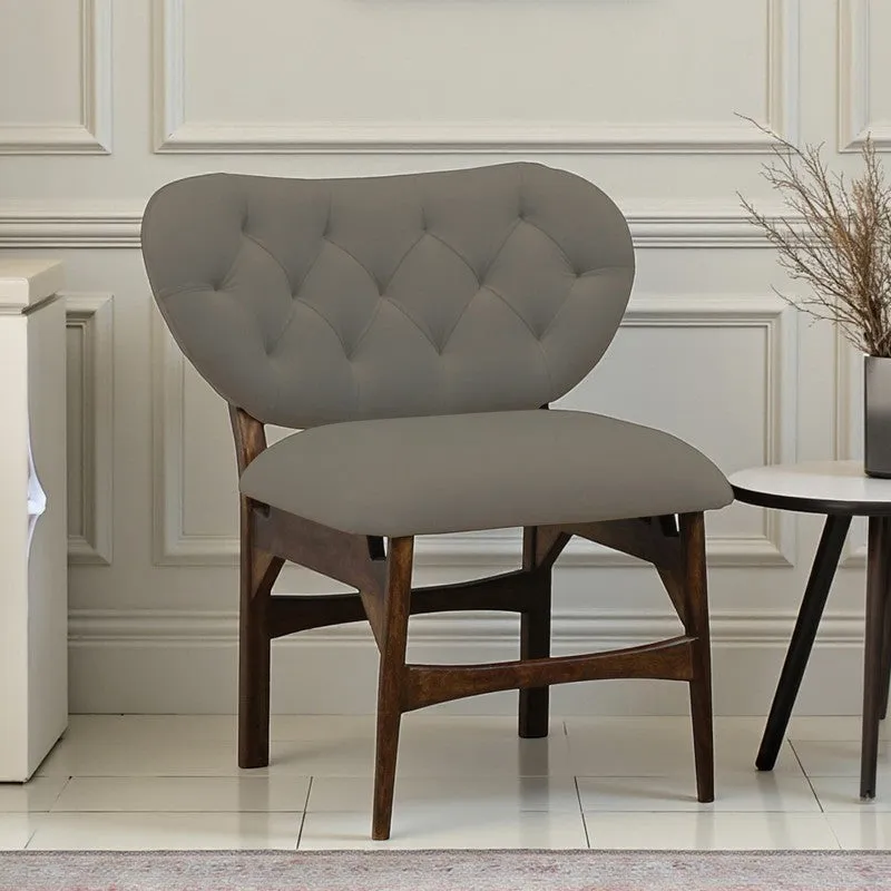 Racknest Rose Wood Accent Chair - Grey media 1