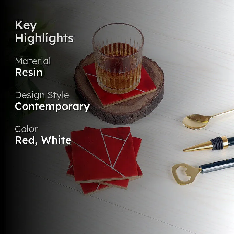 Red Divide Coaster - Set Of Four media 2