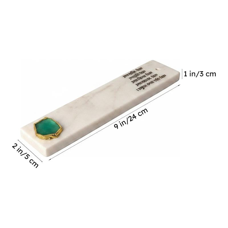 Nmokar Mantra Marble Incense Holder With Agate Plating - Green media 6