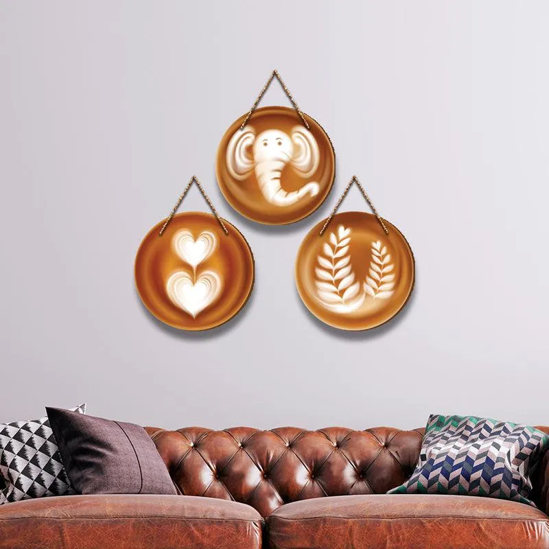 Coffee Doodles Wood MDF Wall Hanging - Set Of Three media 4