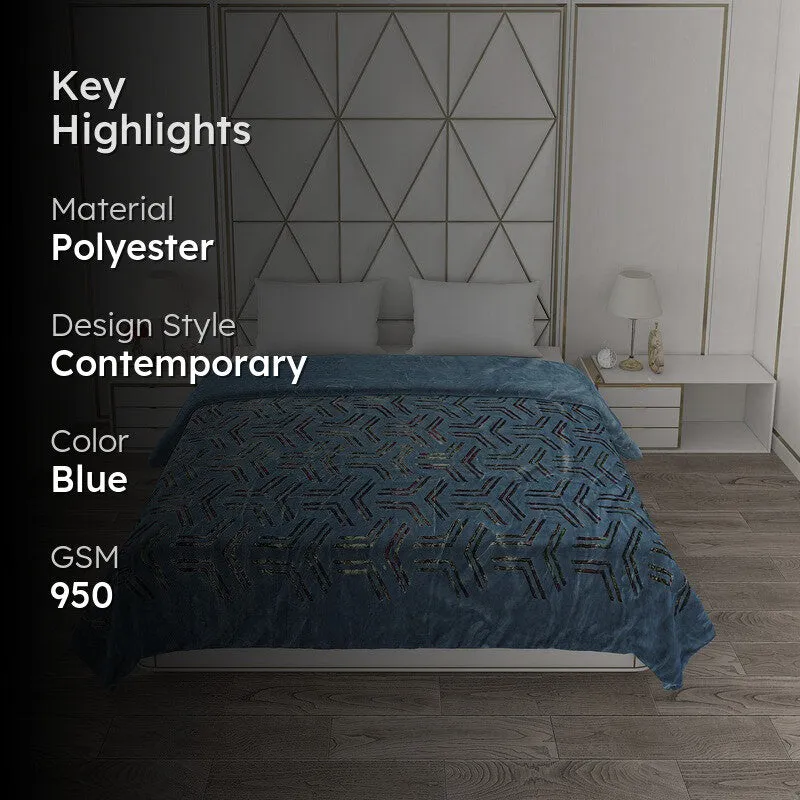 Monte Carlo Azure Dreamscape Reversible Blanket (Blue)- 950 GSM media 2