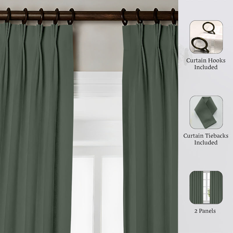 Esme Triple Pinch Pleat Short Width Curtain - Dark Grey media 3