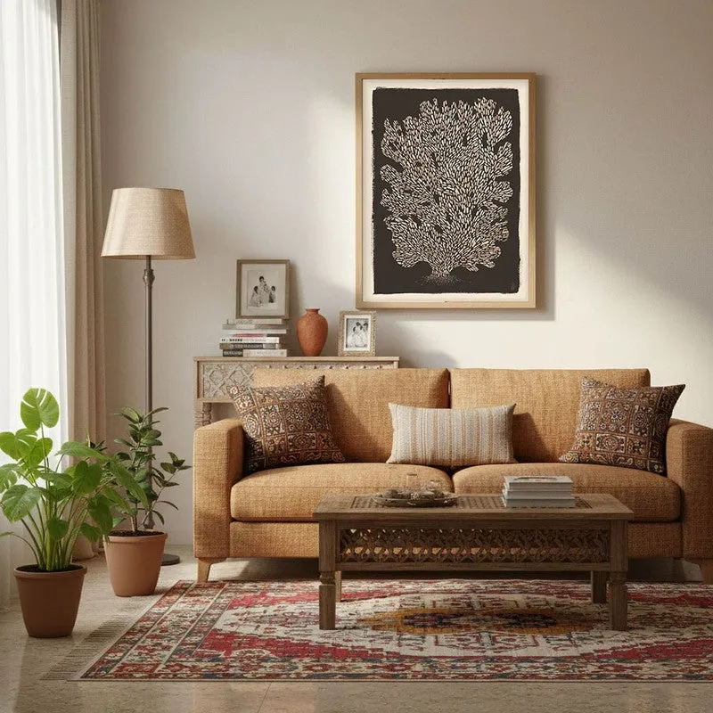 Tree of Life Illustration Canvas Wall Painting With Brown Frame media 5