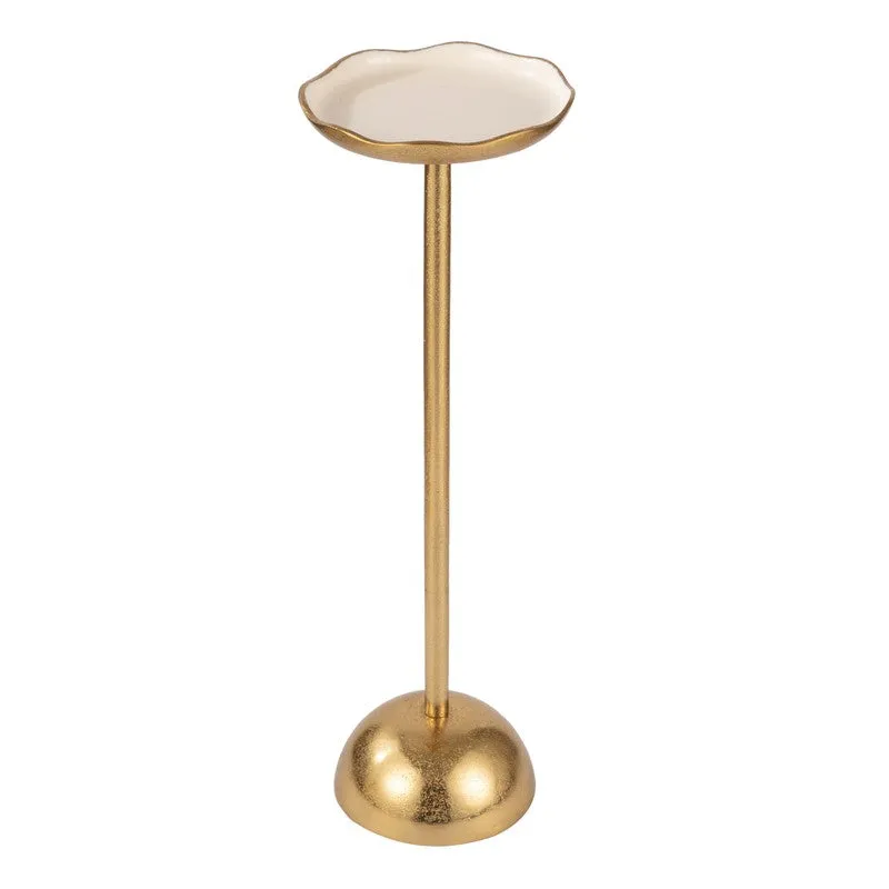 Scalloped Edge Aluminum Side Table - Gold media 4