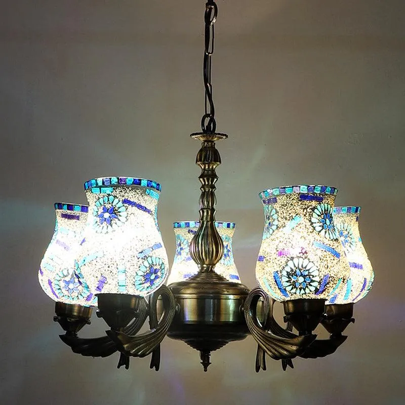 Tara Vistara Mosaic Golden Antique Ceiling Lamp media 1