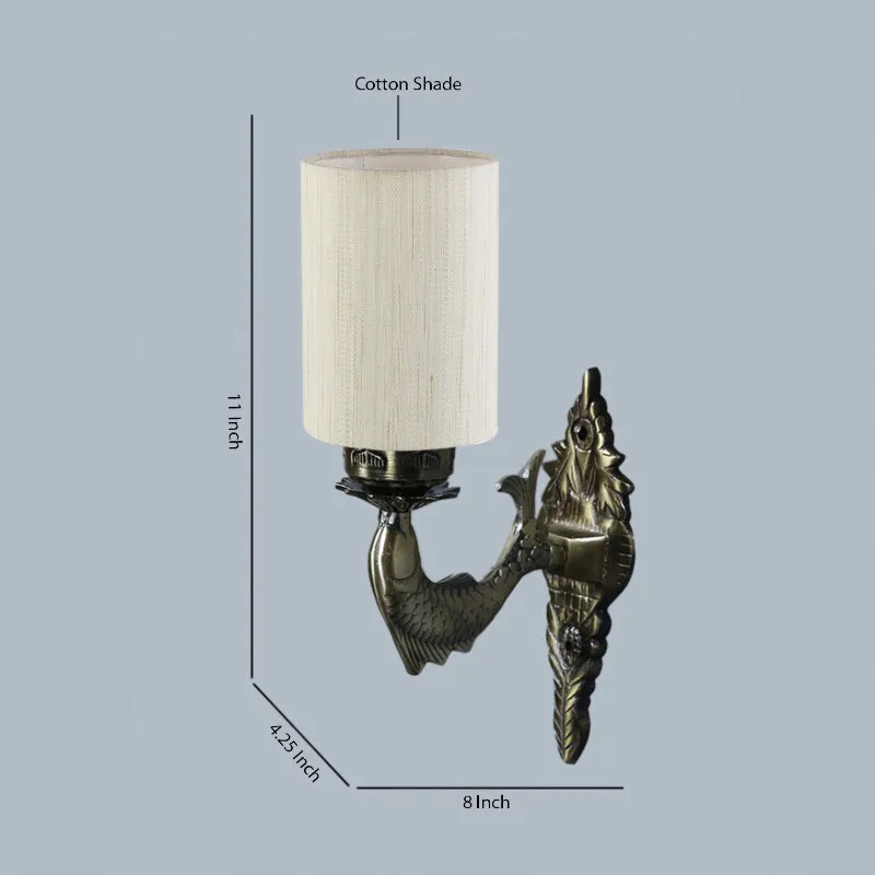 Ziada Stiva Cylindrical Fabric & Metal Wall Lamp - Off White media 4