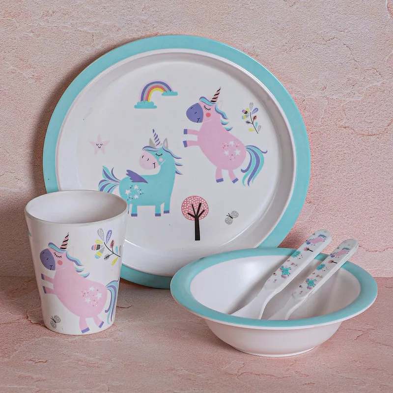 Unicorn Land Kids Dinner Set - Five Piece Set media 1