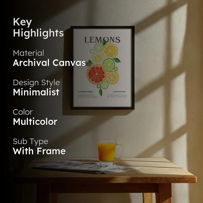 Sunlit Citrus Archival Canvas Wall Art - Black media 2