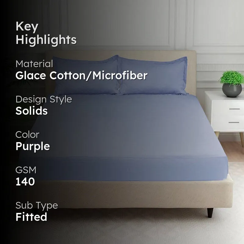Cloud Drift Fitted Microfiber Bedsheet (Lavender) - 140 GSM media 2