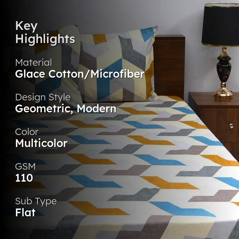 Dipta Geometric Microfiber Bedsheet - 110 GSM media 2