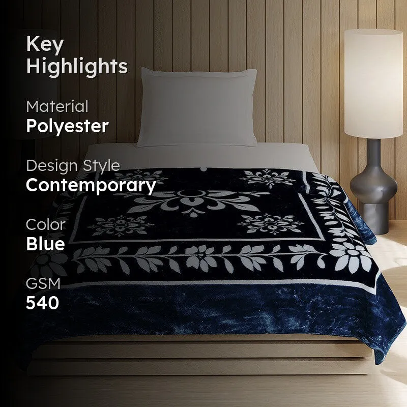 Monte Carlo Midnight Blossom Blanket (Blue)- 540 GSM media 2