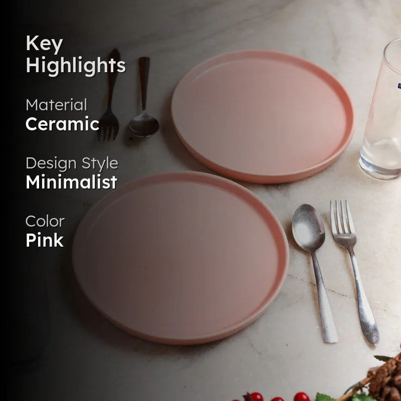 Fired Form Ceramic Dinner Plate (Pink) - Set Of Two media 2