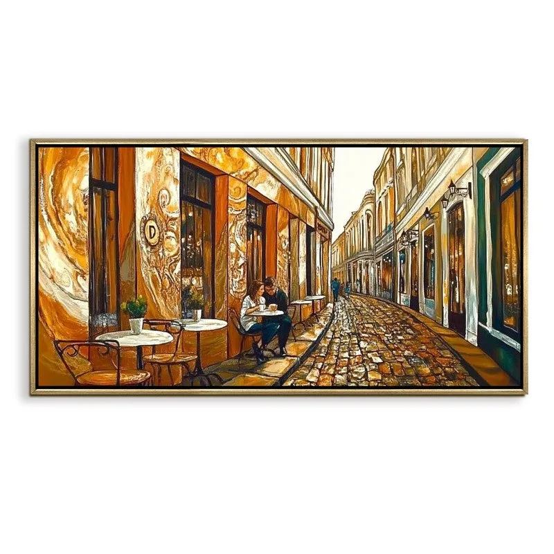 Painted Alleyway Canvas Wall Painting With Frame media 3