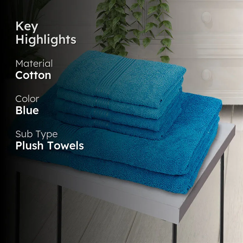 Eva Quick Dry Towel Combo (Blue) - Six Piece Set media 2