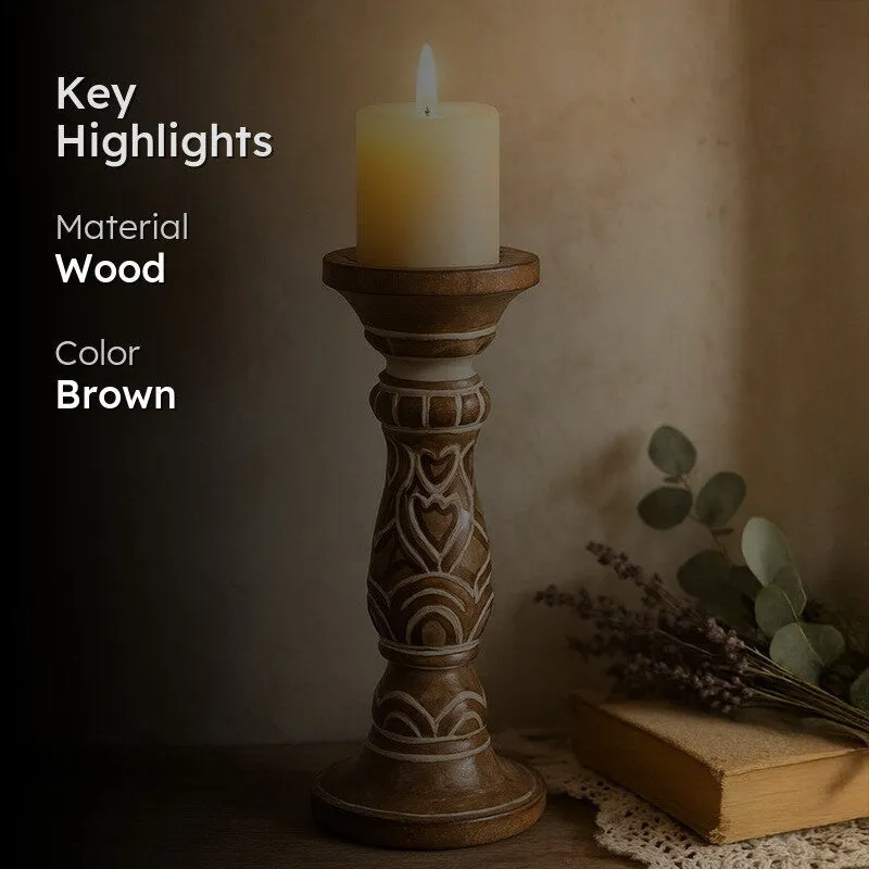 Rae Wooden Candle Holder - Short media 2