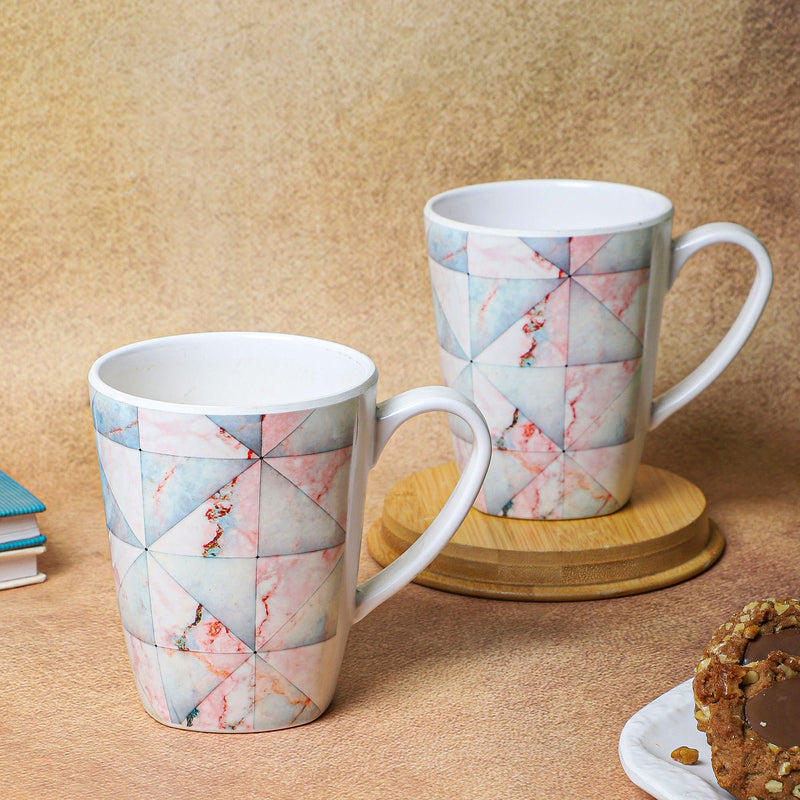 Marbled Melamine Coffee Mug (450 mL Each) - Set of Two - 450 ML
