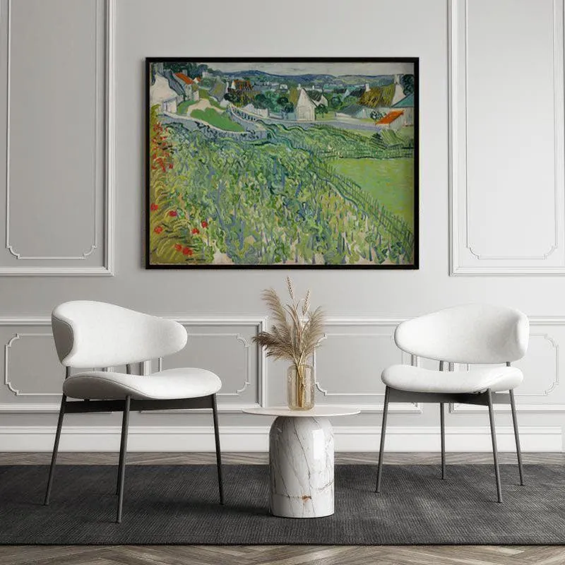 Vineyards At Auvers By Vincent Van Gogh - Black Frame media 5