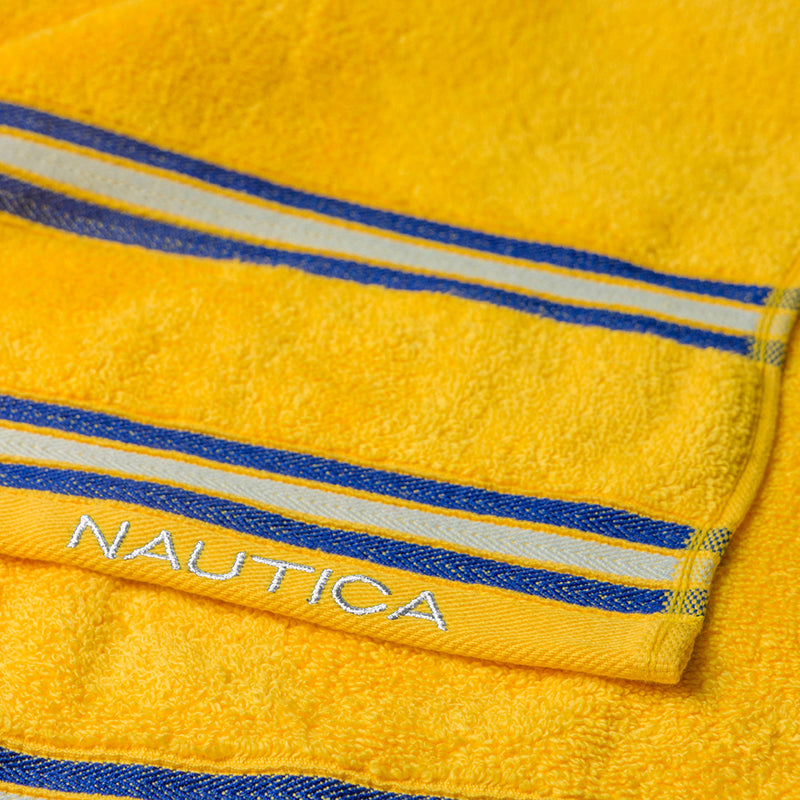 Nautica Dove Down Cotton Face Towel (Yellow & Coral) - Set Of Eight media 6
