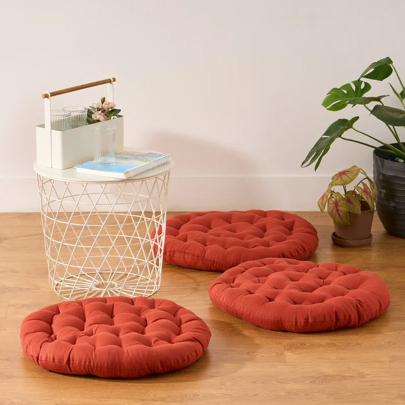 Gloria Floor Cushion (Terracotta Brown) - Set Of Three media 1