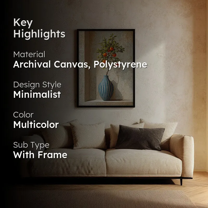 Amber Orchard Canvas Wall Painting - Black Frame media 2