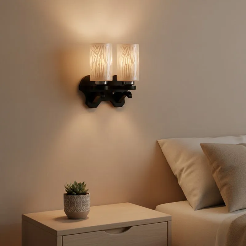 Timber Glow Glass Wall Lamp media 1