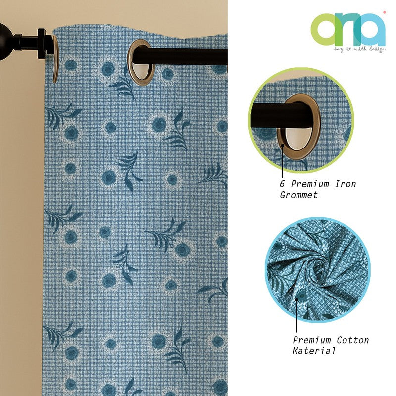 Petal Whim Cotton Curtains - Set Of Three media 5