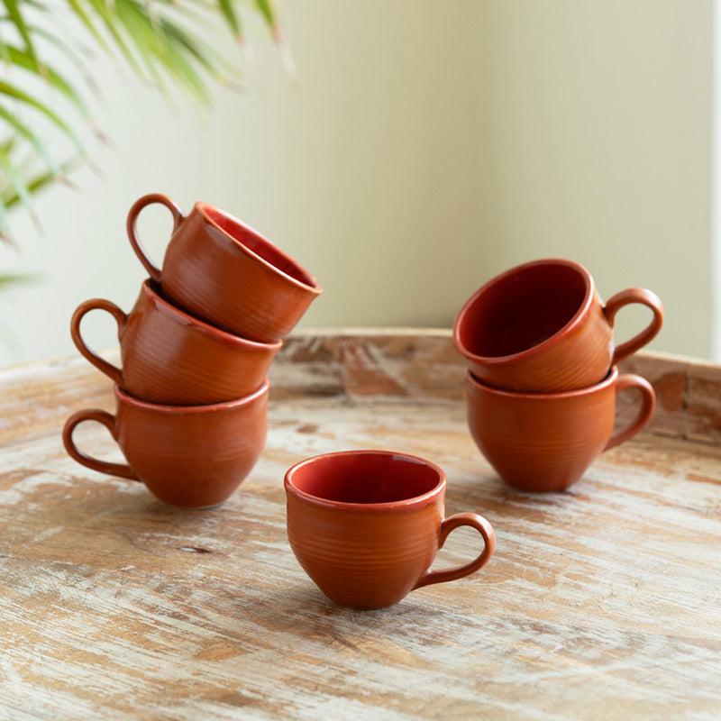 Terra Ceramic Tea Cup (120 mL Each) - Set of Six