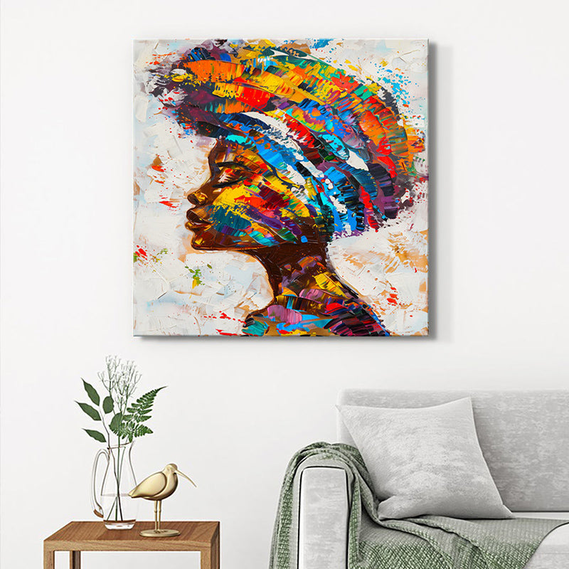 Colorful African Woman Wall Painting