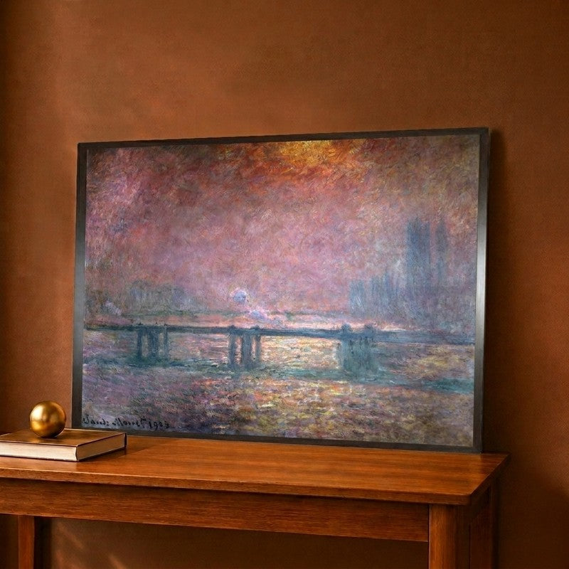 The Thames At Charing Cross Canvas Wall Painting - 16 x 12 Inches