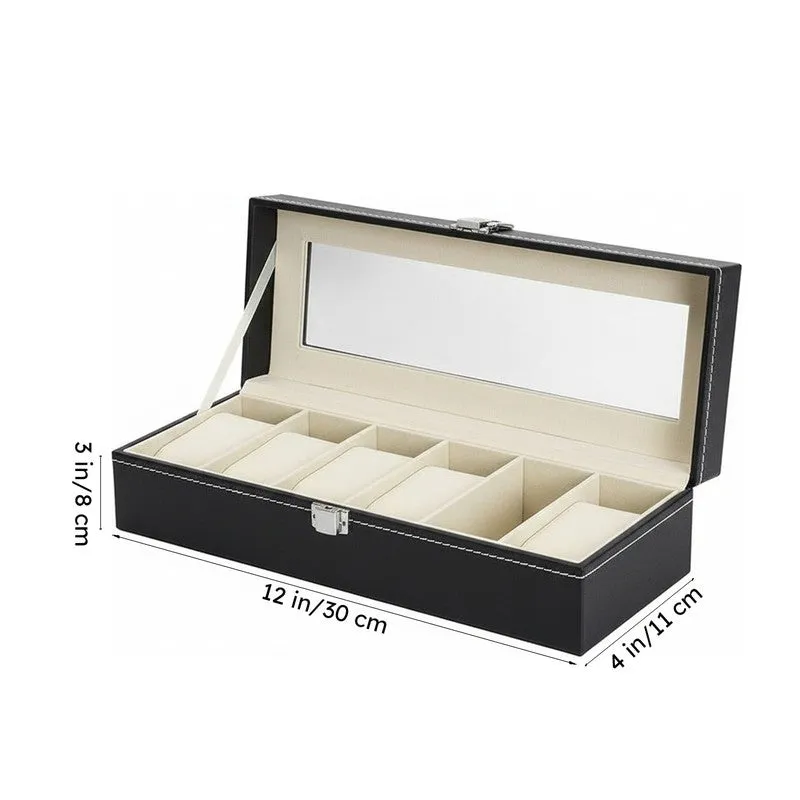Chrono Safe Hexa Faux Leather Watch Storage Box media 9