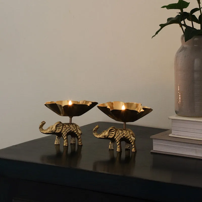 Gol Gajendra Tealight Candle Holder - Set Of Two media 3