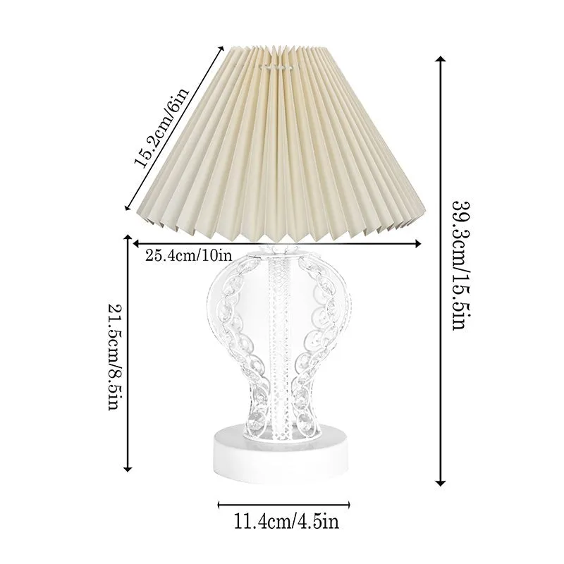 Irelle French Pleat Metal Table Lamp - Ivory,White media 5