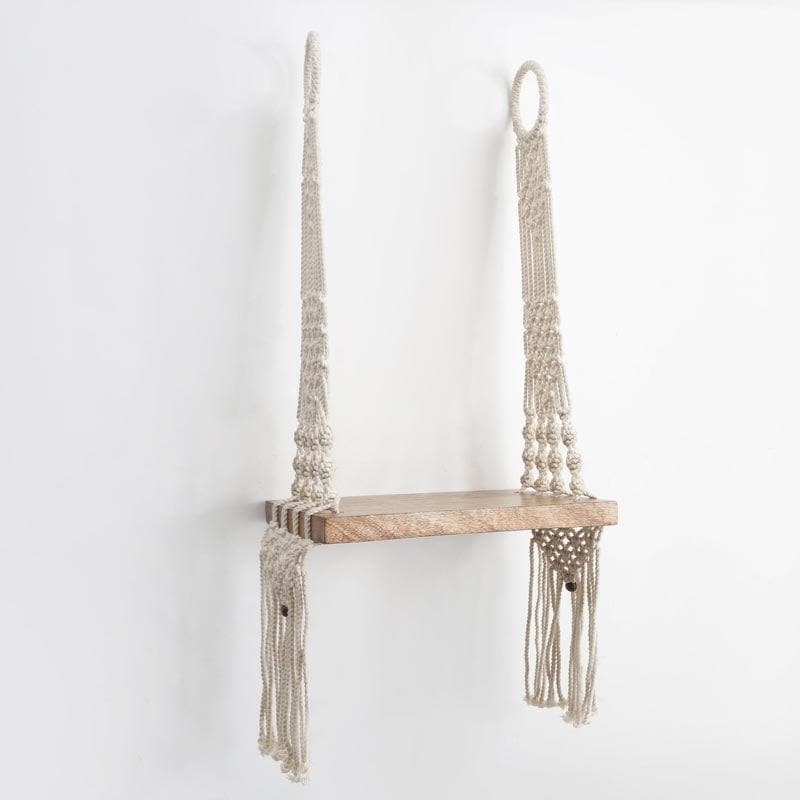 Boho Swing Macrame Hanging Wall Shelf media 4