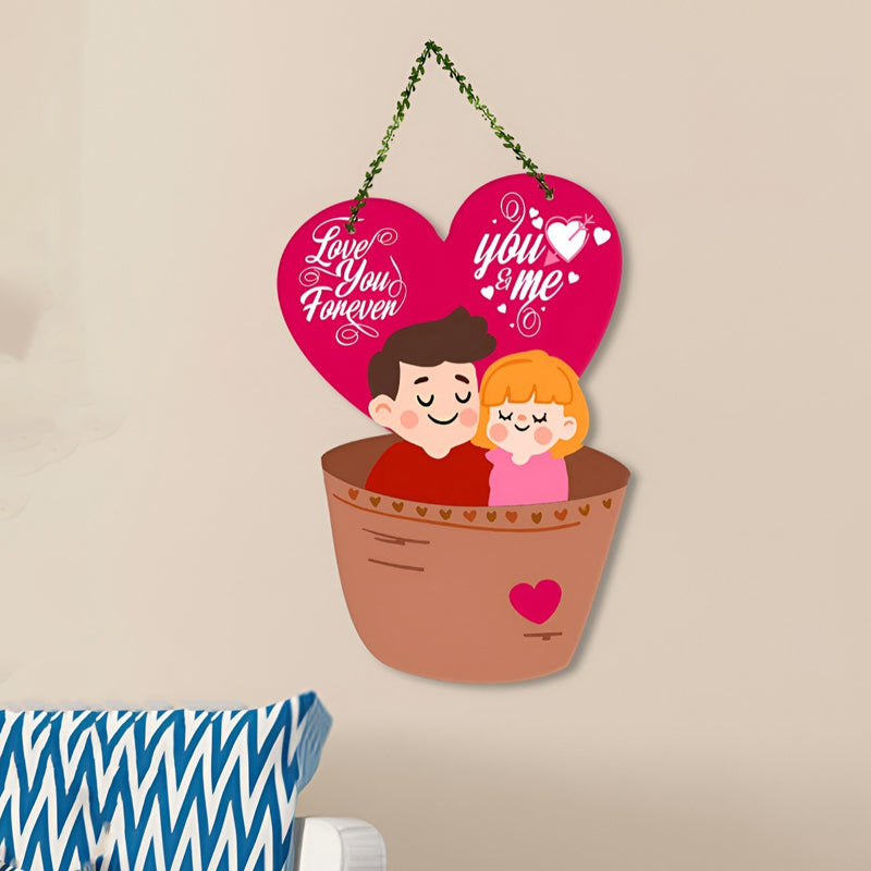 Couple In Basket Polyester & MDF Wall Hanging