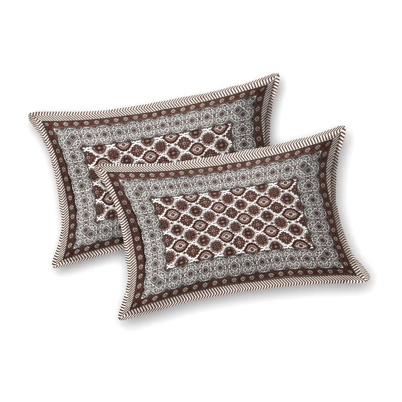 Styleo Cotton Bedsheet (Brown,White) - 240 TC media 4