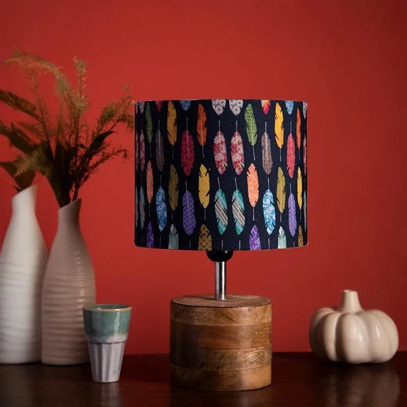 Vivid Feather Log Stand Fabric Table Lamp - Multicolor media 3